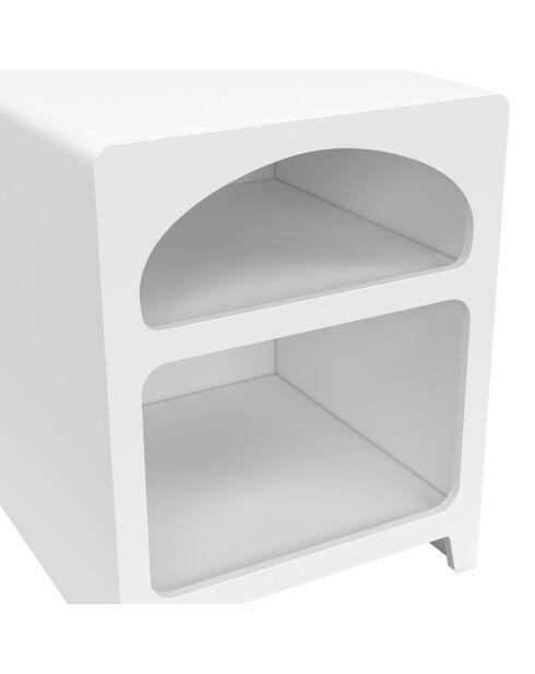 2 Tables de chevet organiques blanches - 40x40x50 cm