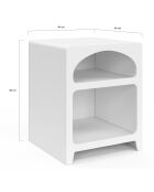 2 Tables de chevet organiques blanches - 40x40x50 cm