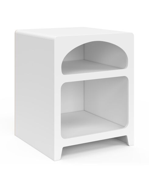 2 Tables de chevet organiques blanches - 40x40x50 cm