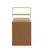 Librería plegable 2 en 1 Raya blanca y madera - 103,5 x 60 x 120 cm