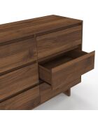 Comò a 6 cassetti Yumi in legno effetto noce - 108x40x80 cm