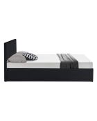 Lit coffre Hanna en PVC noir avec sommier 160x200 cm