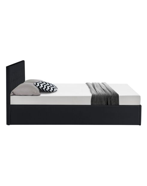 Kofferbed Hanna zwart PVC met boxspring 160x200cm