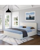 Letto a baule riccio Louise con molle e testiera arrotondata 160x200 cm