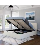 Letto a baule riccio Louise con molle e testiera arrotondata 160x200 cm