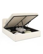 Letto a baule riccio Louise con molle e testiera arrotondata 160x200 cm