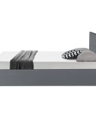 Lit coffre Hanna en PVC gris avec sommier 160x200 cm
