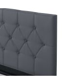 Lit coffre Hanna en PVC gris avec sommier 160x200 cm