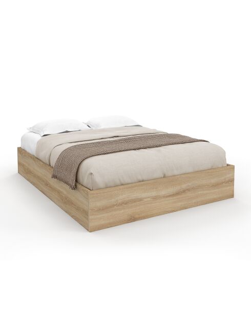 Truhenbett Malta mit natürlicher Holzoptik — 140x190 cm
