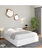 Lit coffre Malta blanc - 140x190 cm