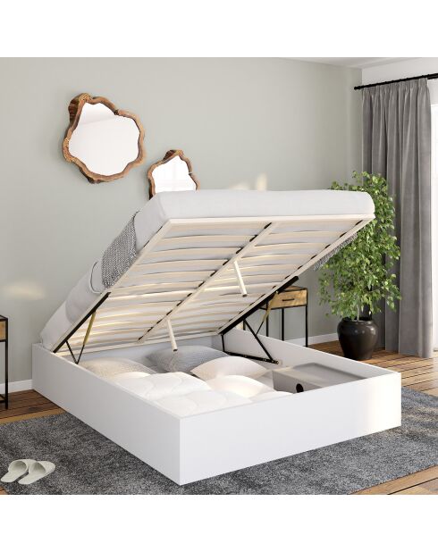 Lit coffre Malta blanc - 140x190 cm