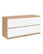 Mobile lavabo sospeso Tom 4 cassetti bianco/legno - 120x45x60 cm