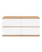 Mobile lavabo sospeso Tom 4 cassetti bianco/legno - 120x45x60 cm