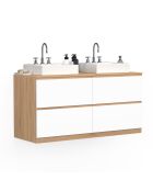 Mobile lavabo sospeso Tom 4 cassetti bianco/legno - 120x45x60 cm