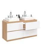 Mobile lavabo sospeso Tom 4 cassetti bianco/legno - 120x45x60 cm