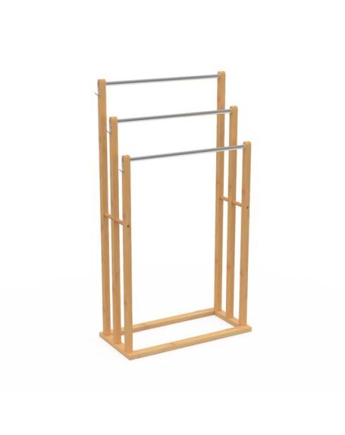 Porte-serviettes Maya 3 niveauxen bambou - 45x21x82 cm