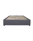 Cama cómoda Otto de tela gris con somier 160x200 cm