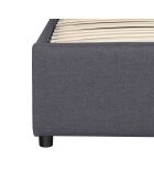 Cama cómoda Otto de tela gris con somier 160x200 cm