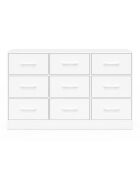 Cassettiera bianca a 9 cassetti Uma - 113x30x70 cm