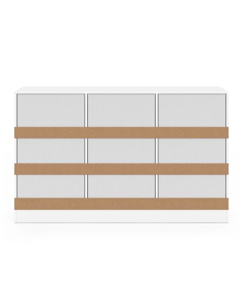 Cassettiera bianca a 9 cassetti Uma - 113x30x70 cm