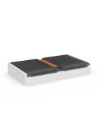 2 Boîtes de rangement empilables blanc/gris 72L - 64x40x37 cm