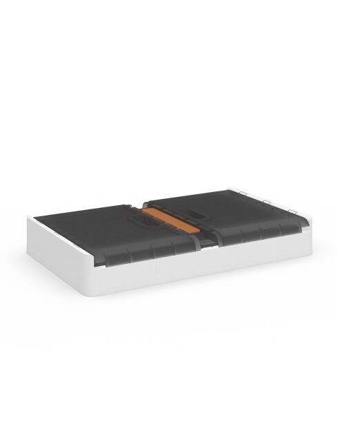 2 Boîtes de rangement empilables blanc/gris 72L - 64x40x37 cm