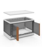 2 Boîtes de rangement empilables blanc/gris 72L - 64x40x37 cm