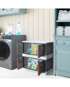2 Boîtes de rangement empilables blanc/gris 72L - 64x40x37 cm