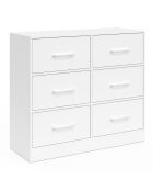 Commode Uma 6 tiroirs blanche - 80x30x70 cm