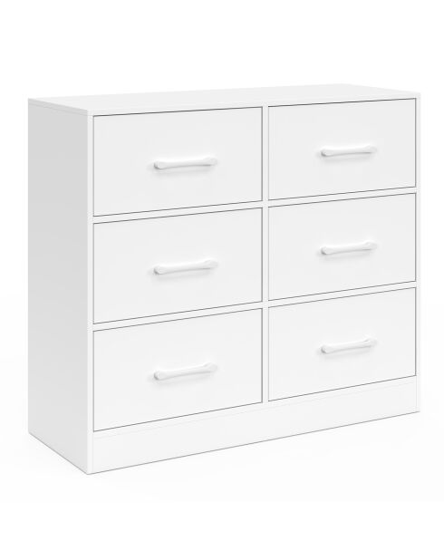Commode Uma 6 tiroirs blanche - 80x30x70 cm