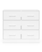 Commode Uma 6 tiroirs blanche - 80x30x70 cm
