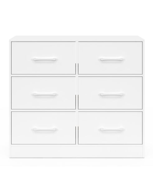 Commode Uma 6 tiroirs blanche - 80x30x70 cm