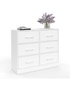 Commode Uma 6 tiroirs blanche - 80x30x70 cm