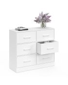 Commode Uma 6 tiroirs blanche - 80x30x70 cm