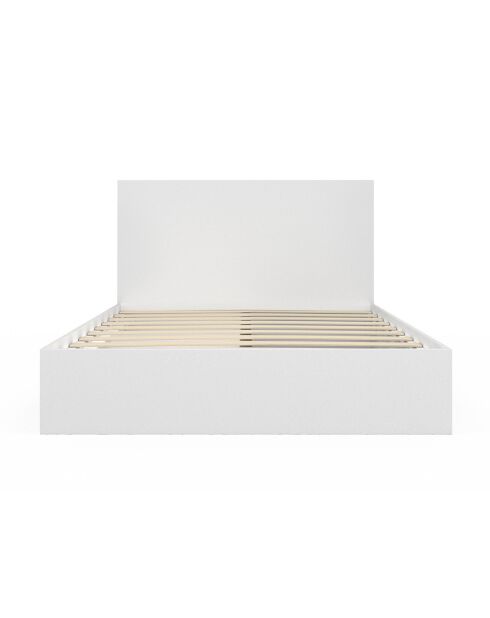 Letto Orem con base a molle, testiera e cassetto bianco incorporato 140x190 cm