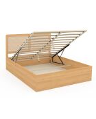 Lit coffre Eve cannage bois - 140x190 cm