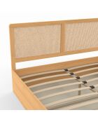 Lit coffre Eve cannage bois - 140x190 cm