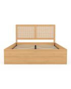 Lit coffre Eve cannage bois - 140x190 cm
