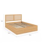 Lit coffre Eve cannage bois - 140x190 cm