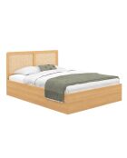 Lit coffre Eve cannage bois - 140x190 cm
