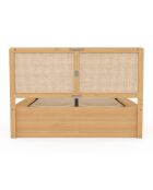 Lit coffre Eve cannage bois - 140x190 cm