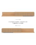 Meuble TV extensible Movena effet lattes bois - 360x32x35 cm