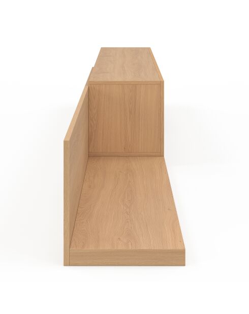 Meuble TV extensible Movena effet lattes bois - 360x32x35 cm