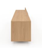 Meuble TV extensible Movena effet lattes bois - 360x32x35 cm