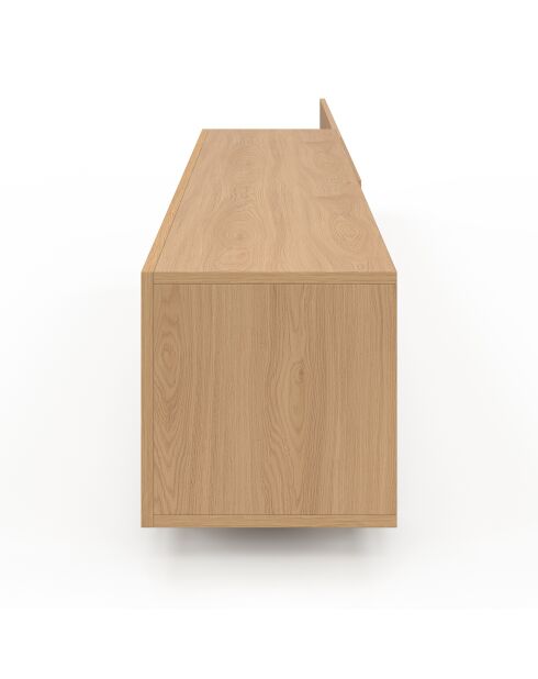 Meuble TV extensible Movena effet lattes bois - 360x32x35 cm