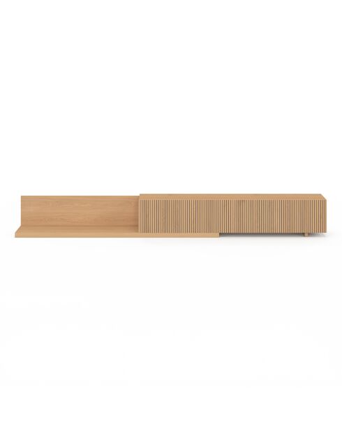 Meuble TV extensible Movena effet lattes bois - 360x32x35 cm