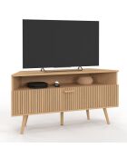 Meuble TV d'angle Faustine bois - 110x30x54 cm