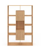 Bibliothèque Faustine 11 compartiments bois - 90x30x143 cm
