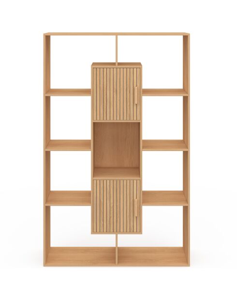 Bibliothèque Faustine 11 compartiments bois - 90x30x143 cm