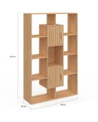 Bibliothèque Faustine 11 compartiments bois - 90x30x143 cm